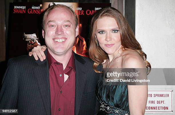 Director Jon Keeyes and actress Dominique Swain attend the premiere of "Fall Down Dead" at Laemmle's Music Hall 3 on December 18, 2009 in Beverly...