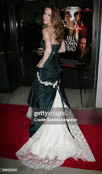 Actress Dominique Swain attends the premiere of "Fall Down Dead" at Laemmle's Music Hall 3 on December 18, 2009 in Beverly Hills, California.