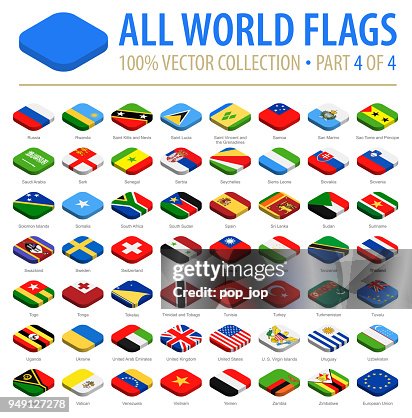 World Flags - Vector Isometric Rounded Square Flat Icons - Part 4 of 4 World Flags - Vector Isometric Rounded Square Flat Icons - Part 4 of 4