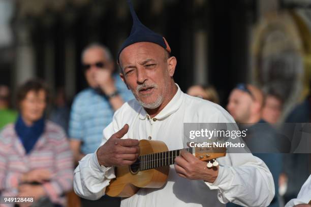 One of the members of the Cantigas da Moda folk group from Boa Nova during the performance in the capital of Madeira Island, on day one of the 2018...