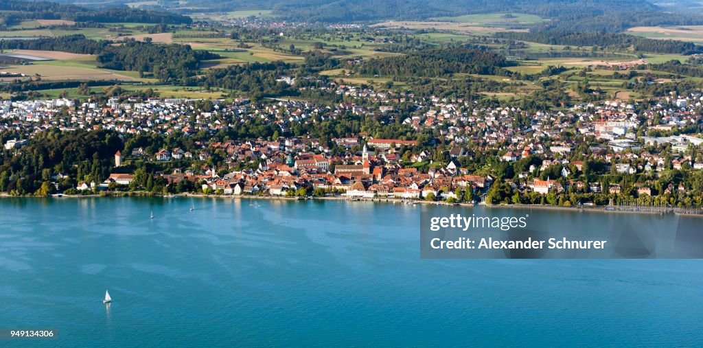 Aerial view, Ueberlingen, Lake Constance, Baden-Wuerttemberg, Germany
