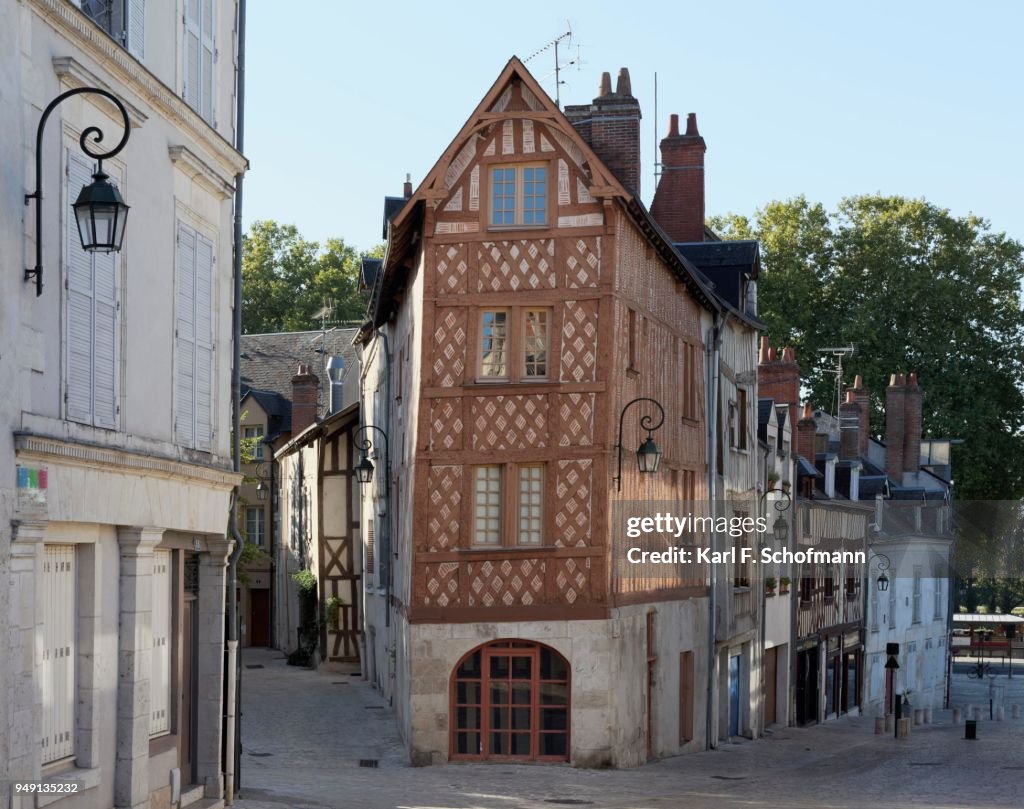 Medieval half-timbered building, Rue de la Poterne, Orleans, Centre-Val de Loire, France