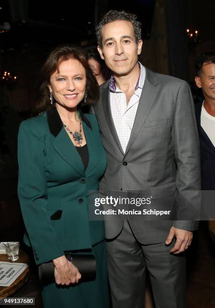 Jacqueline Bisset and Waleed Zuaiter attend the Ambi Gala Tribeca party for "Blue Night" at The Ainsworth on April 19, 2018 in New York City.