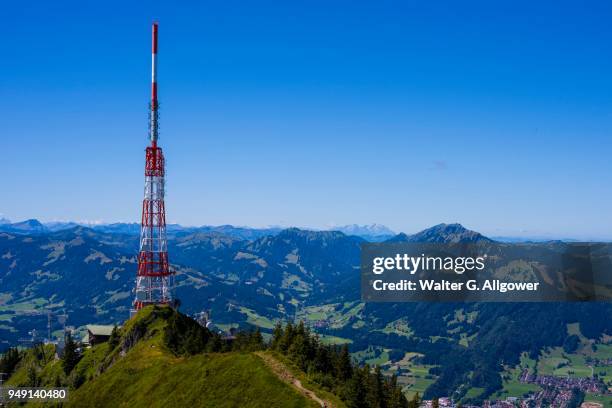 bayerischer rundfunk broadcasting station, gruenten, 1738m, illertal, allgaeu alps, allgaeu, bavaria, germany - rundfunk stock pictures, royalty-free photos & images