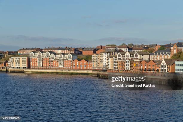 north shields on the river tyne, northumberland, great britain - north shields fotografías e imágenes de stock