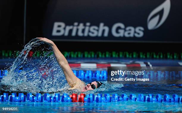 Margaret Hoelzer of USA in action during Day One of the Duel in the Pool at The Manchester Aquatic Centre on December 18, 2009 in Manchester, England.