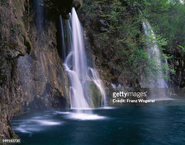 waterfall, mali prstavac, plitvice lakes national park, jezera, lika-senj county, croatia - kommunen lika senj bildbanksfoton och bilder