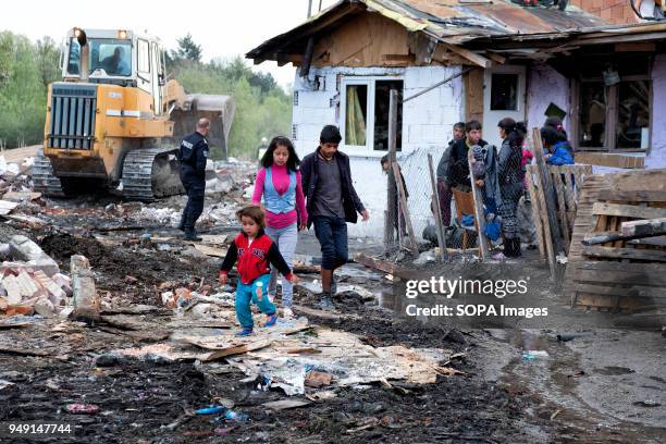 Homes are razed in a Roma quarter of Sofia. At least 20 homes, deemed illegal were destroyed by the local municipality, leaving many of the city's...