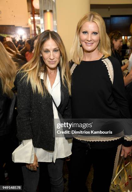 Sarah Jessica Parker and Sandra Lee attend the CHANEL Tribeca Film Festival Women's Filmmaker Luncheon at Odeon on April 20, 2018 in New York City.