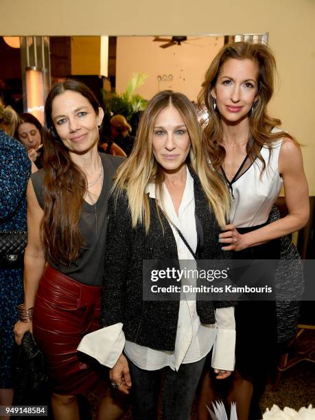 Justine Bateman, Sarah Jessica Parker, and Alysia Reiner attend the CHANEL Tribeca Film Festival Women's Filmmaker Luncheon at Odeon on April 20,...