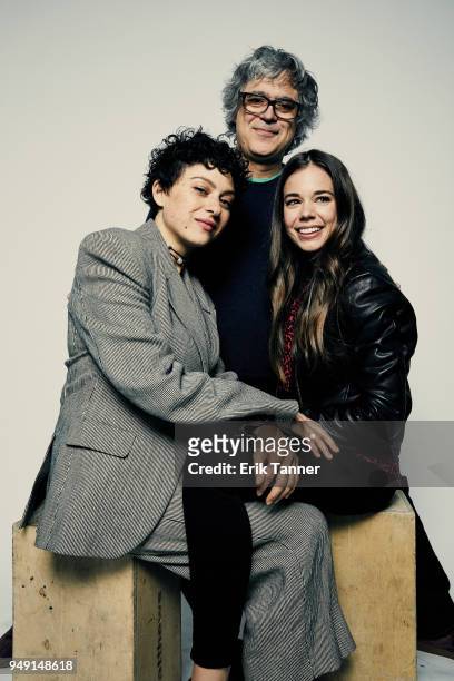 Alia Shawkat, Director Miguel Arteta and Laia Costa of the film Duck Butter pose for a portrait during the 2018 Tribeca Film Festival at Spring...