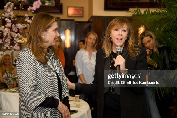 Paula Weinstein and Jane Rosenthal attend the CHANEL Tribeca Film Festival Women's Filmmaker Luncheon at Odeon on April 20, 2018 in New York City.