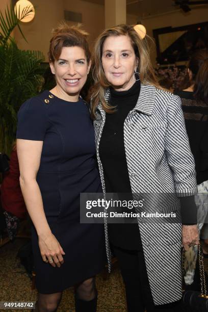 Julie Menin and Paula Weinstein attend the CHANEL Tribeca Film Festival Women's Filmmaker Luncheon at Odeon on April 20, 2018 in New York City.