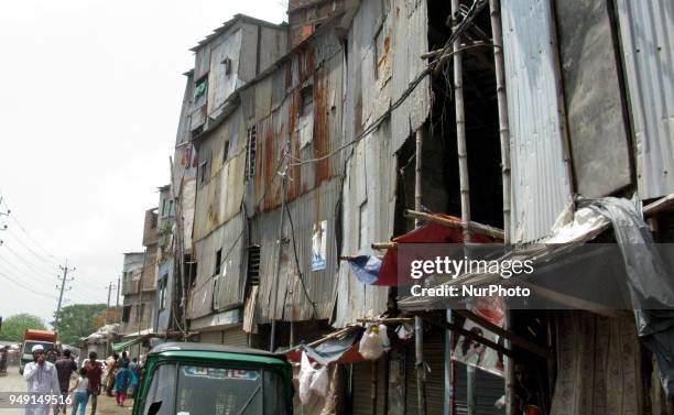 Working class people and their family are living at these unplanned, narrow and easy-to-collapse tin made establishments in capitals Islambagh of...