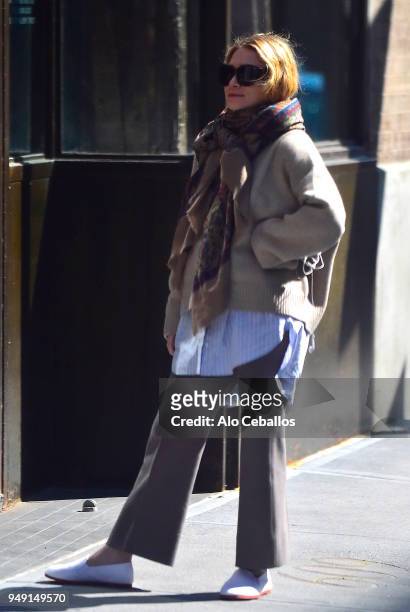 Ashley Olsen is seen in the West Village on April 20, 2018 in New York City.