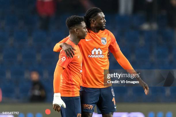 Eljero George Rinaldo Elia of Istanbul Medipol Basaksehir FK, Sheyi Emmanuel Adebayor of Istanbul Medipol Basaksehir FK during the Turkish Spor Toto...