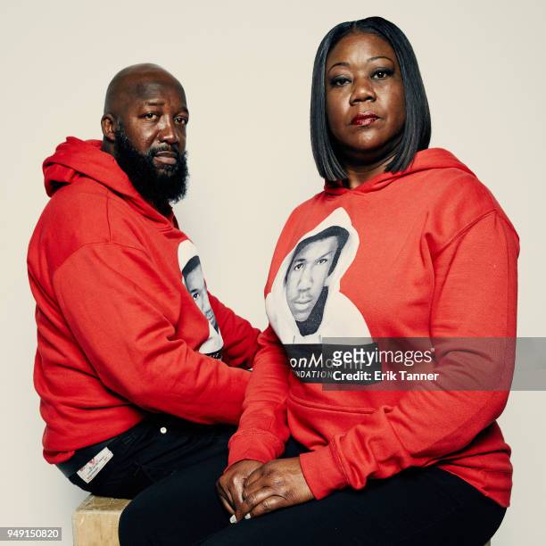 Trayvon Martin's Parents Tracy Martin and Sybrina Fulton of the film Rest In Power: The Trayvon Martin Story pose for a portrait during the 2018...