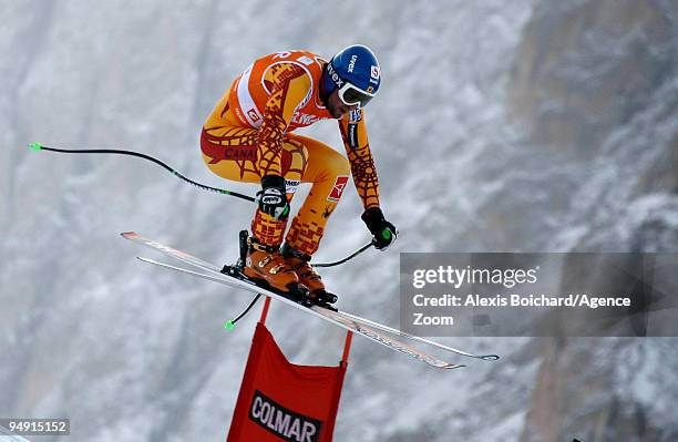 Manuel Osborne-Paradis of Canada takes 1st place during the Audi FIS Alpine Ski World Cup Men's Downhill on December 19, 2009 in Val Gardena, Italy.