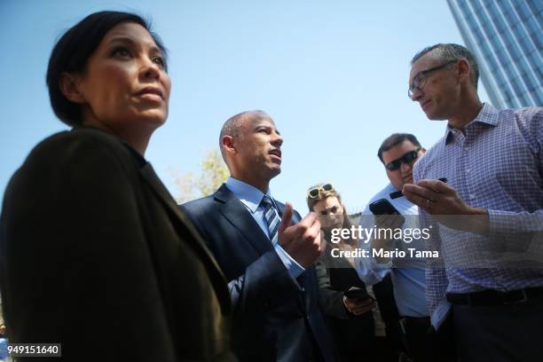 Michael Avenatti , attorney for Stephanie Clifford, also known as adult film actress Stormy Daniels, speaks to reporters as he leaves the U.S....