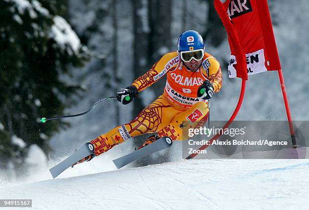 Manuel Osborne-Paradis of Canada takes 1st place during the Audi FIS Alpine Ski World Cup Men's Downhill on December 19, 2009 in Val Gardena, Italy.