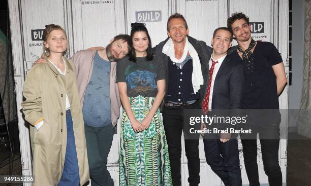 Clemence Poesy, Seth Gabel, Samantha Colley, Sebastian Roche, T.R. Knight and Robert Sheehan of "Genius: Picasso" attends Celebrities Visit Build at...