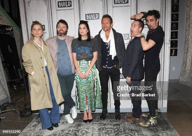 Clemence Poesy, Seth Gabel, Samantha Colley, Sebastian Roche, T.R. Knight and Robert Sheehan of "Genius: Picasso" attends Celebrities Visit Build at...