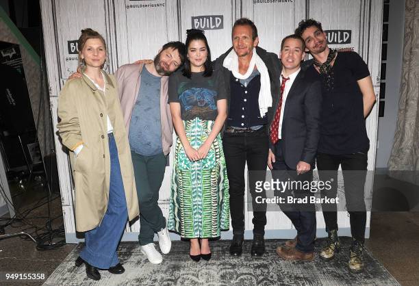 Clemence Poesy, Seth Gabel, Samantha Colley, Sebastian Roche, T.R. Knight and Robert Sheehan of "Genius: Picasso" attends Celebrities Visit Build at...