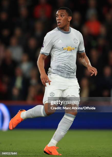Anthony Martial of Manchester United during the Premier League match between AFC Bournemouth and Manchester United at Vitality Stadium on April 18,...