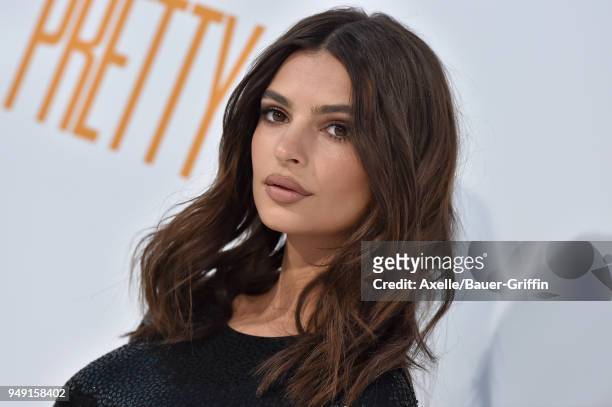 Model/actress Emily Ratajkowski arrives at the premiere of STX Films' 'I Feel Pretty' at Westwood Village Theatre on April 17, 2018 in Westwood,...