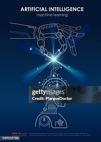 Artificial Intelligence And Machine Learning Poster Concept Robotic ...
