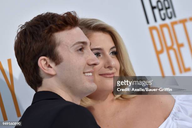 Actor Daryl Sabara and singer Meghan Trainor arrive at the premiere of STX Films' 'I Feel Pretty' at Westwood Village Theatre on April 17, 2018 in...