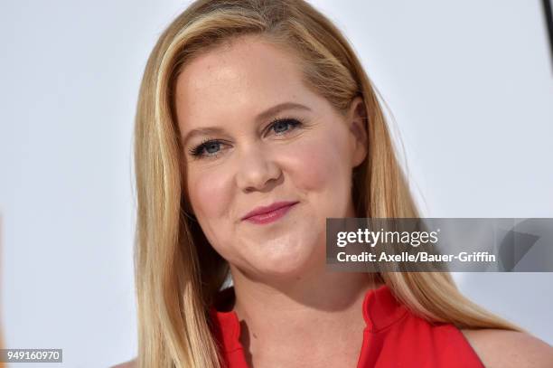 Actress Amy Schumer arrives at the premiere of STX Films' 'I Feel Pretty' at Westwood Village Theatre on April 17, 2018 in Westwood, California.