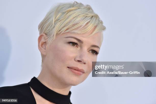 Actress Michelle Williams arrives at the premiere of STX Films' 'I Feel Pretty' at Westwood Village Theatre on April 17, 2018 in Westwood, California.