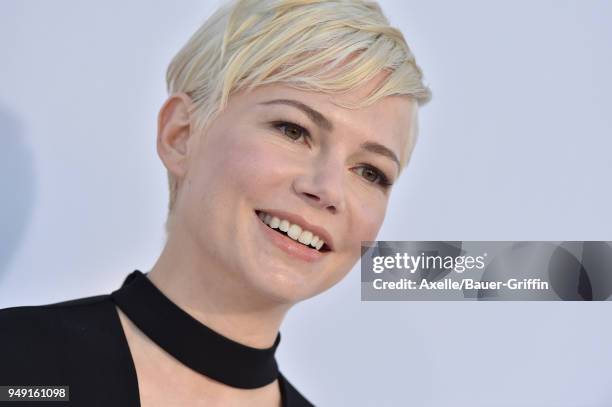 Actress Michelle Williams arrives at the premiere of STX Films' 'I Feel Pretty' at Westwood Village Theatre on April 17, 2018 in Westwood, California.