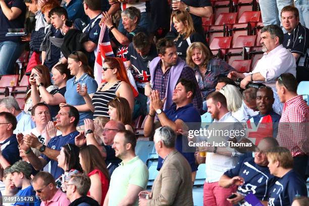 Fans applaud at Twickenham Stoop on April 20, 2018 in London, England.