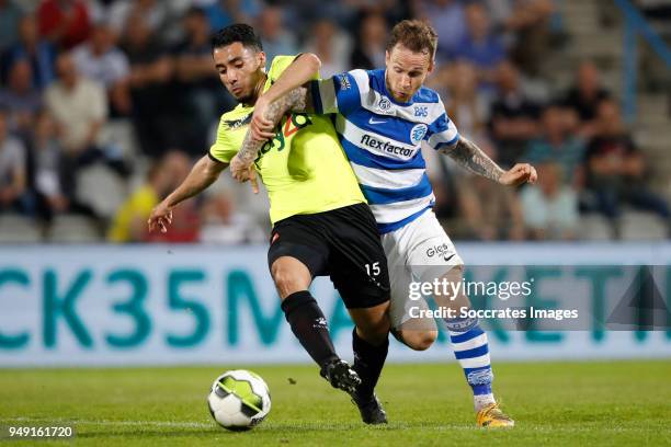 Anass Najah of Telstar, Robert Klaasen of De Graafschap during the Dutch Jupiler League match between De Graafschap v Telstar at the De Vijverberg on...