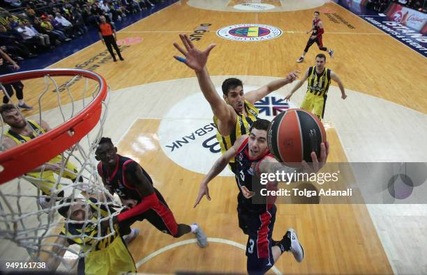 Luca Vildoza, #3 of Kirolbet Baskonia Vitoria Gasteiz in action with Ahmet Duverioglu, #44 of Fenerbahce Dogus during the Turkish Airlines Euroleague...
