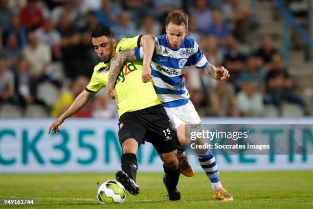 Anass Najah of Telstar, Robert Klaasen of De Graafschap during the Dutch Jupiler League match between De Graafschap v Telstar at the De Vijverberg on...