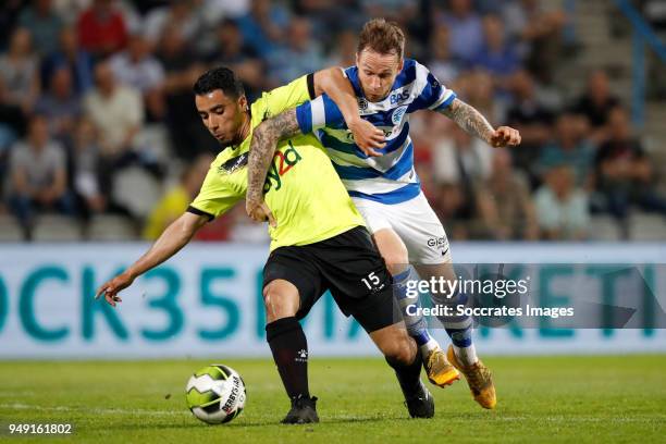 Anass Najah of Telstar, Robert Klaasen of De Graafschap during the Dutch Jupiler League match between De Graafschap v Telstar at the De Vijverberg on...