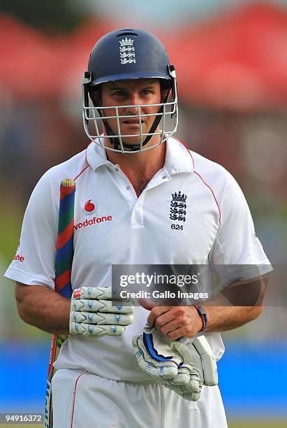 Andrew Strauss of England dismissed for 1 run during day 4 of the 1st Test match between South Africa and England from Supersport Park on December...