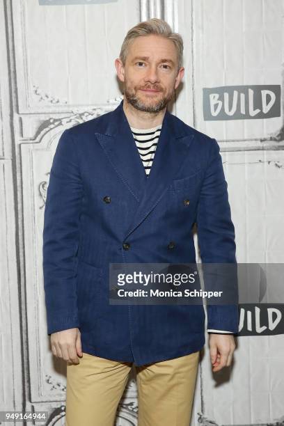 Actor Martin Freeman visits Build Studio to discuss his new film "Ghost Stories" on April 19, 2018 in New York City.
