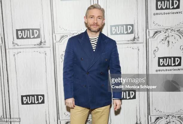 Actor Martin Freeman visits Build Studio to discuss his new film "Ghost Stories" on April 19, 2018 in New York City.