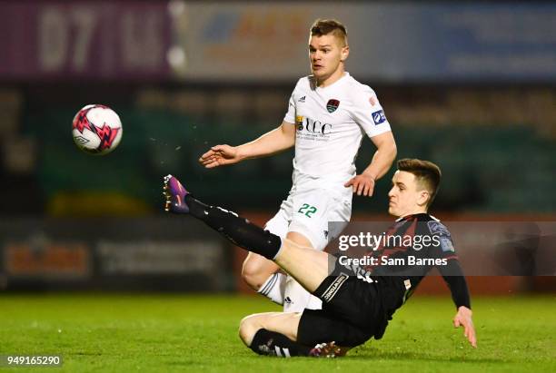 Dublin , Ireland - 20 March 2018; Colm Horgan of Cork City in action against Darragh Leahy of Bohemians during the SSE Airtricity League Premier...