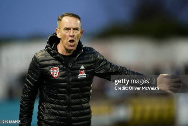 Dundalk , Ireland - 20 March 2018; Derry City manager Kenny Shiels during the SSE Airtricity League Premier Division match between Dundalk and Derry...