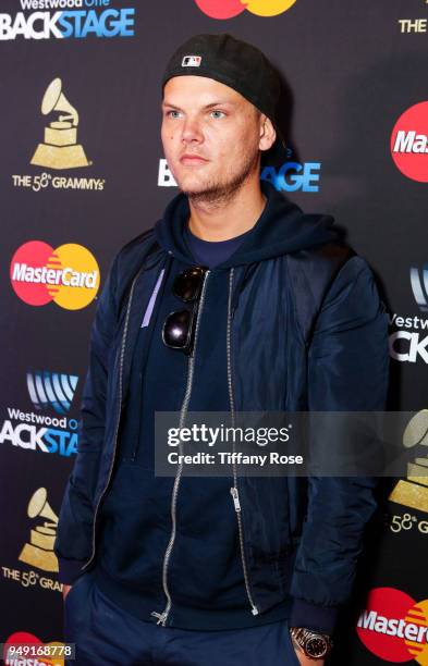 Swedish DJ Avicci attends the popchips and Westwood One's Backstage At The GRAMMYS at Staples Center on February 13, 2016 in Los Angeles, California.