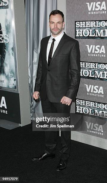 Actor Jonny Lee Miller attends the New York premiere of "Sherlock Holmes" at the Alice Tully Hall, Lincoln Center on December 17, 2009 in New York...