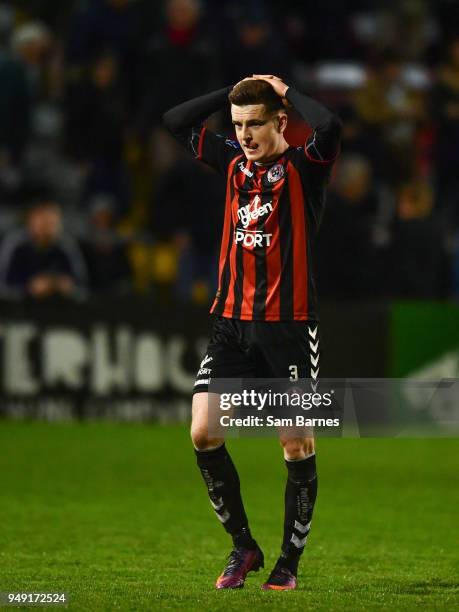 Dublin , Ireland - 20 March 2018; Darragh Leahy of Bohemians dejected following the SSE Airtricity League Premier Division match between Bohemians...