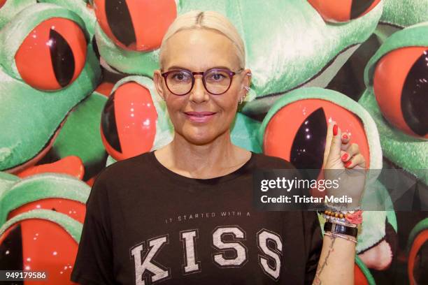 Natascha Ochsenknecht during her exhibition opening at Walentowski Galleries on April 20, 2018 in Hamburg, Germany.