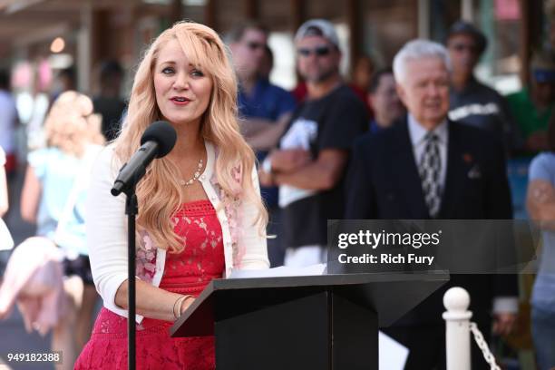 Christina Riggs attends The Palm Springs Walk of Stars honoring Debbie Gibson with a Star Dedication Ceremony on April 20, 2018 in Palm Springs,...
