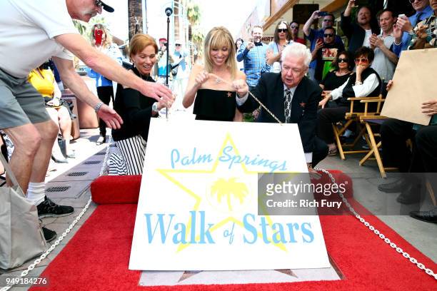 Diane Gibson, Debbie Gibson, and Robert Alexander attend The Palm Springs Walk of Stars honoring Debbie Gibson with a Star Dedication Ceremony on...